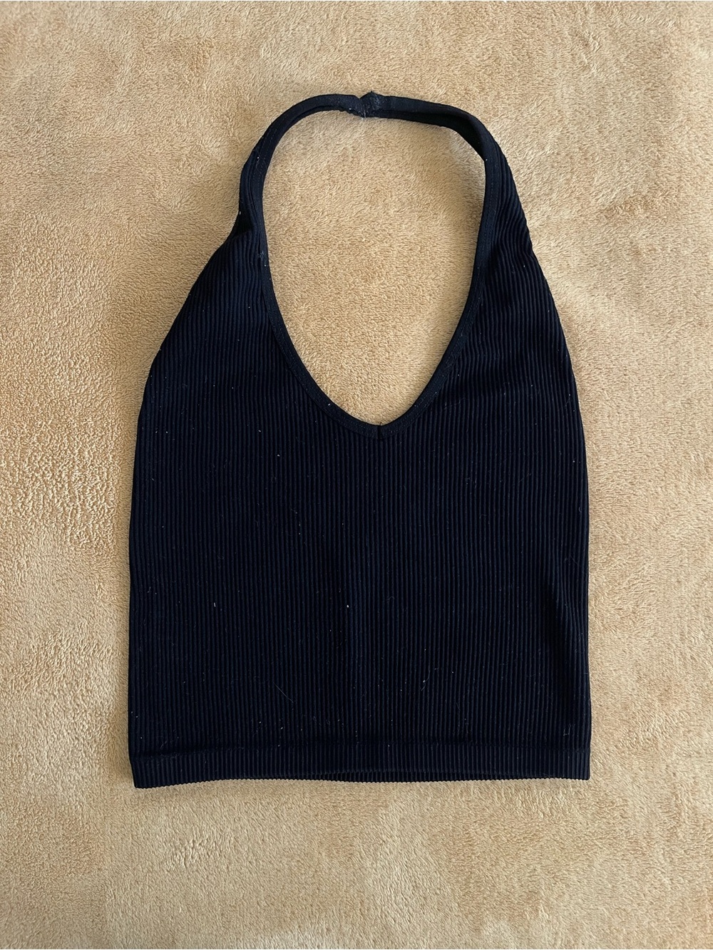Urban Outfitters Black Ribbed Halter Crop Top
